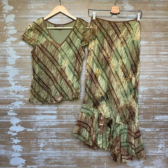 Double D Ranch Dresses & Skirts - Double D Ranch Ruffle Ombre Striped Skirt Set NFR Western Rodeo Boho Womens S